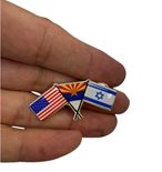 סיכת דש מתכת דגל כפול עם הדפסה וציפוי שקוף